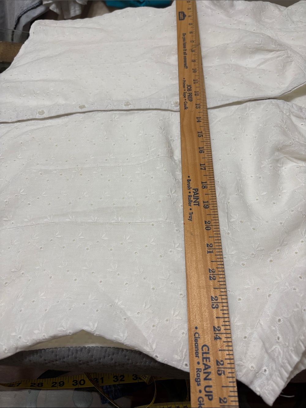 Relativity White Eyelet Linen-Cotton Blouse